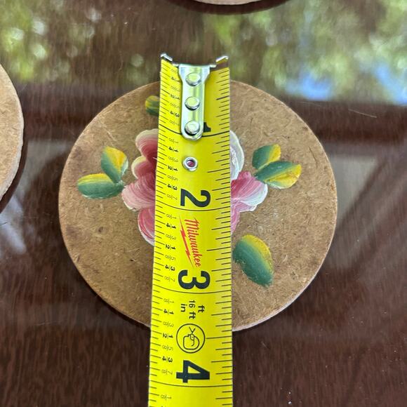 Vintage Hand-Painted Rose Coasters – Set of 4 – 3.5” Diameter - Picture 8 of 8